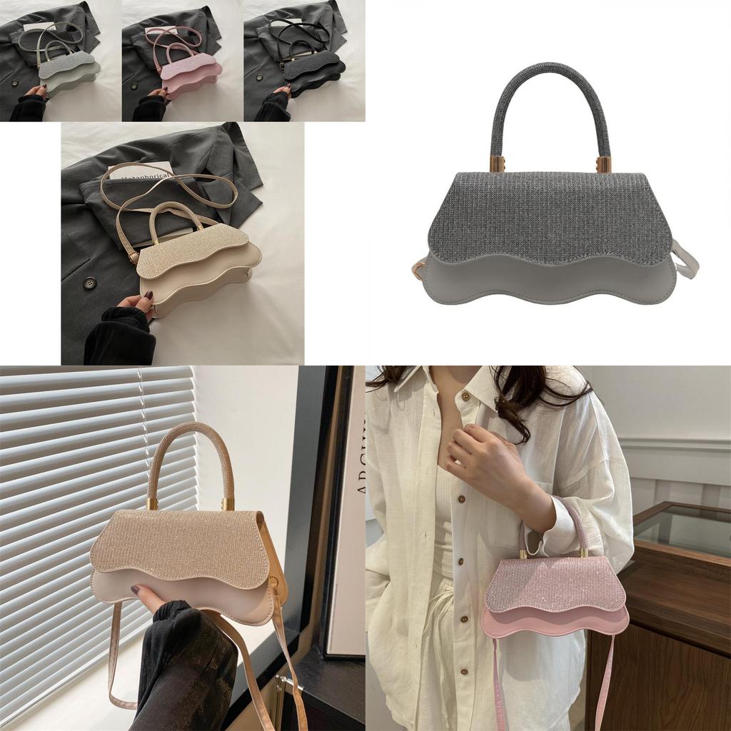 Chic Pu Leather Small Square Bag In Black Silver Pink And Khaki For Everyday Use