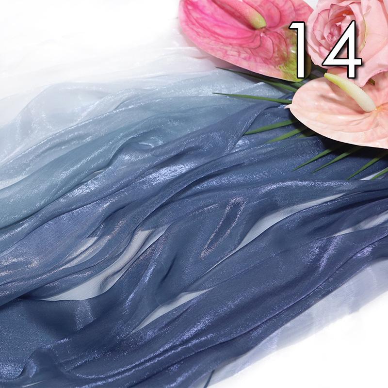 1/2/5 Meter 30D Rainbow Gradient Color Chiffon Fabric Organza Tulle Fabric For Diy Ancient Style Hanfu Silky Dress Stage Garment