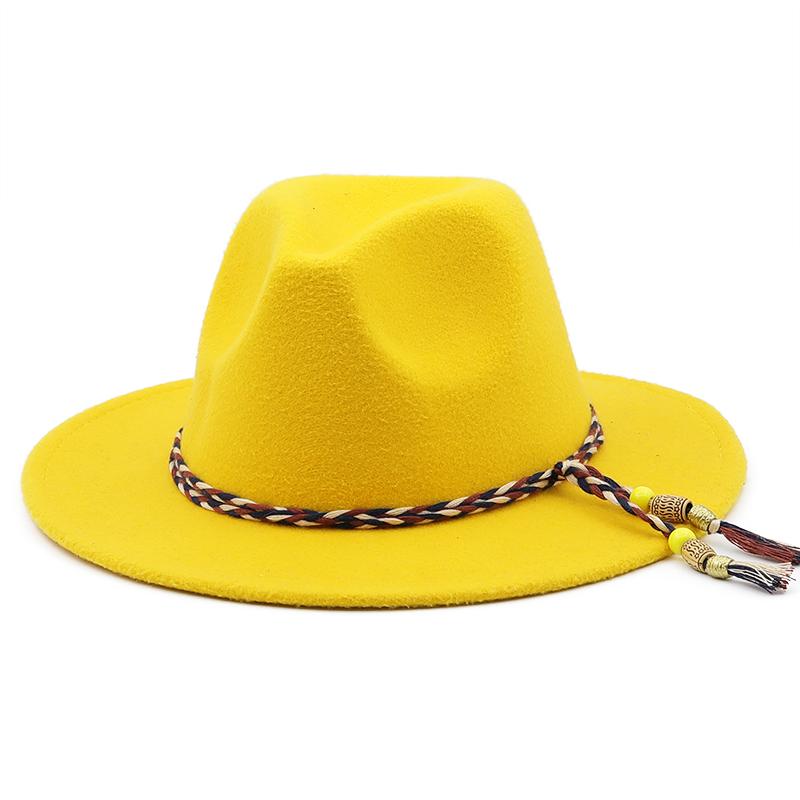 New Wool Wide Brim Floppy Felt Trilby Bowknot Fedora Hat For Elegant Womem Ladies Winter Auturmn Cashmere Gangster Church Hat