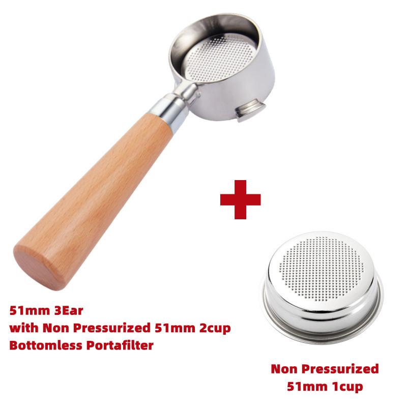 Bottomless Portafilter for Delonghi EC680 EC685,Pressurized Filter Basket,51mm Filter,Espresso Coffee Maker,Barista Tools
