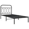 VidaXL Cadre de lit métal sans matelas avec tête de lit noir 90x190 cm 377109
