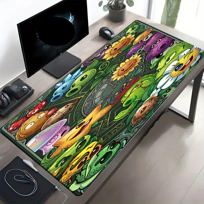 Plants vs. Zombies Print Mouse Pad, Anti‑Slip Desktop keyboard Mat, for PC Laptop Gaming Working Daily Use, Cool Festival Surprise Gift