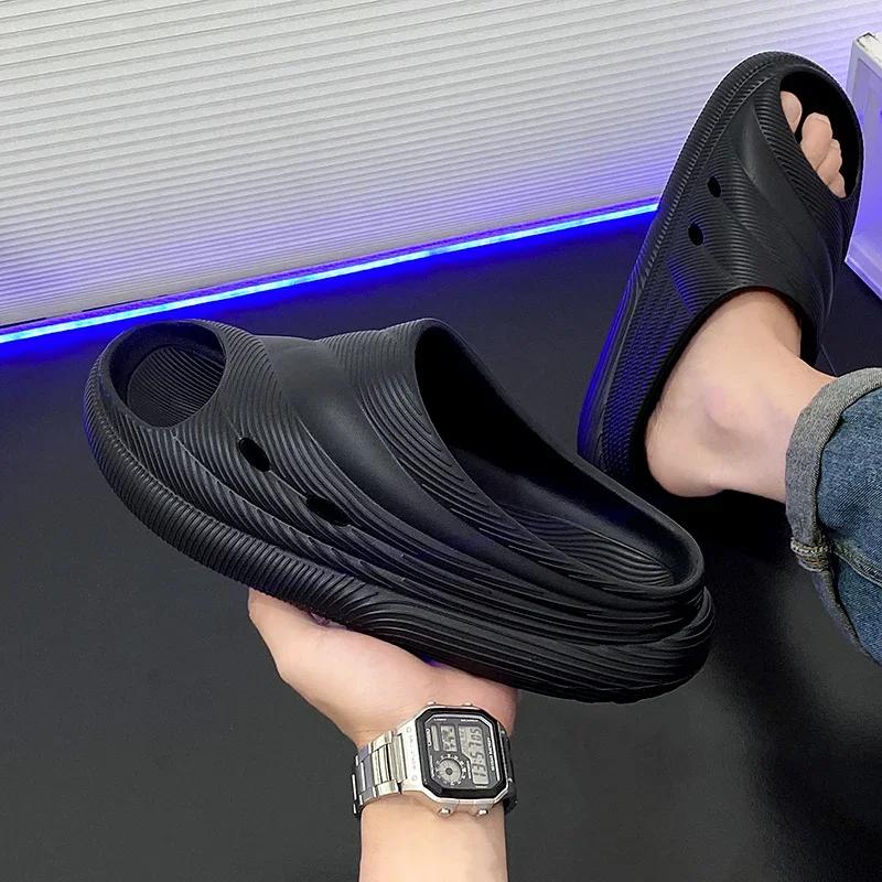 Klapki Męskie 2024 Męskie Sandały ze Skóry Naturalnej Męskie Letnie Kapcie Do Chodzenia po Domu Klapki Męskie Luksus 2024