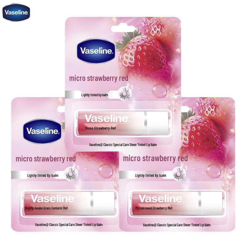 Vaseline Strawberry Lip Balm 3-Pack