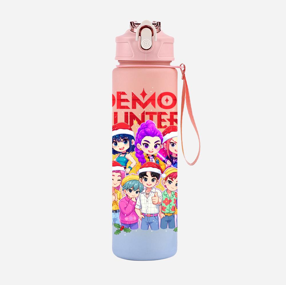 Bottiglia d'Acqua K-Pop Cacciatori di Demoni Stampata per Natale da 750 ml Tazza Grande Capacità Tazza da Acqua Portatile per Bambini Sport all'Aperto Regalo per Bambino