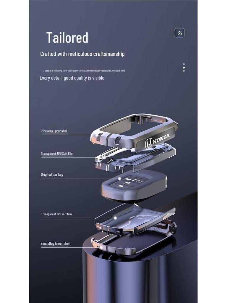 Honda Key Case Compatible with CRV, Civic, Accord, XRV, Vezel, Avancier, Breeze, UR-V, and Spirior Models
