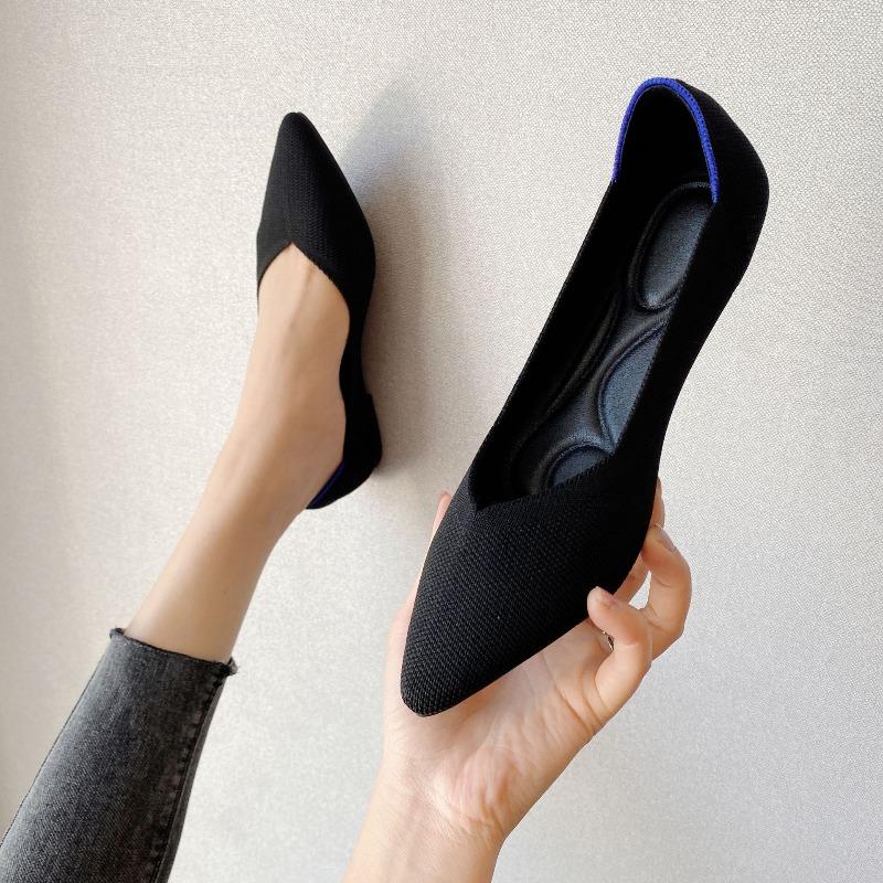 Spring summer new comfortable shallow flat shoes with pointed soft soles breathable wear-resistant simple casual single shoes