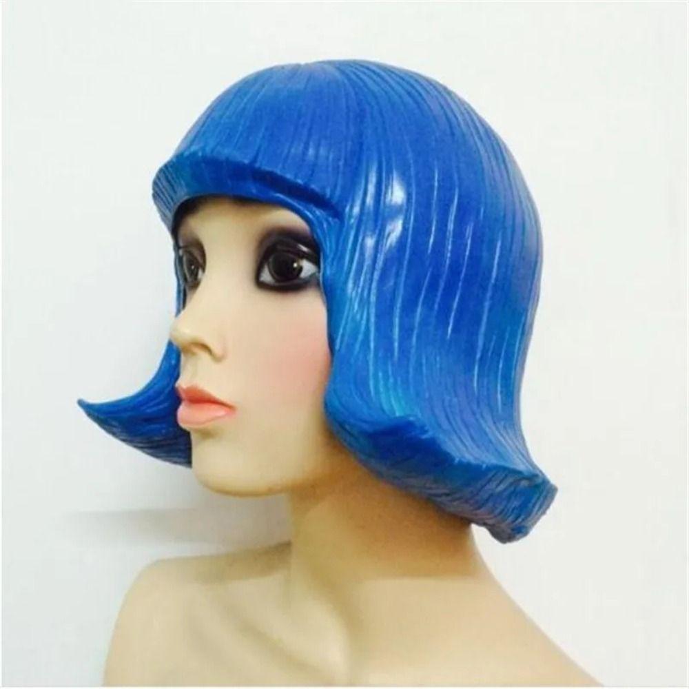 Bequem zu tragen Latexmaske Realistische Ganzkopfmasken Lustige Gummi-Hüte mit bunten Haaren Maskerade
