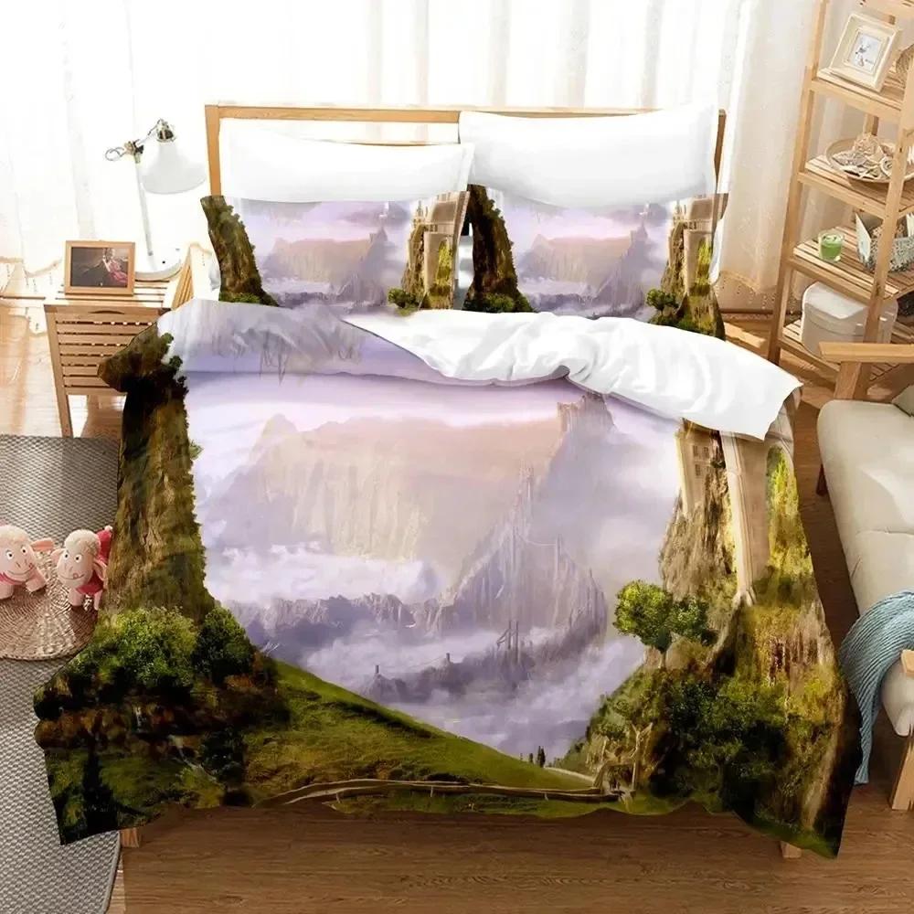 Science Fiction Enchanted Castle Bedding Set Duvet Cover Sheet Printed Bed Set Pillowcase Full Queen King Size Comforter Bedroom