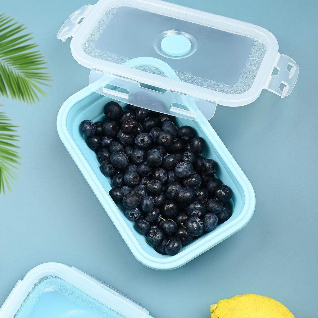 Collapsible Silicone Lunch Box: Portable, High-Temperature Resistant, Fresh-Keeping Bowl for Outdoor and Travel Use