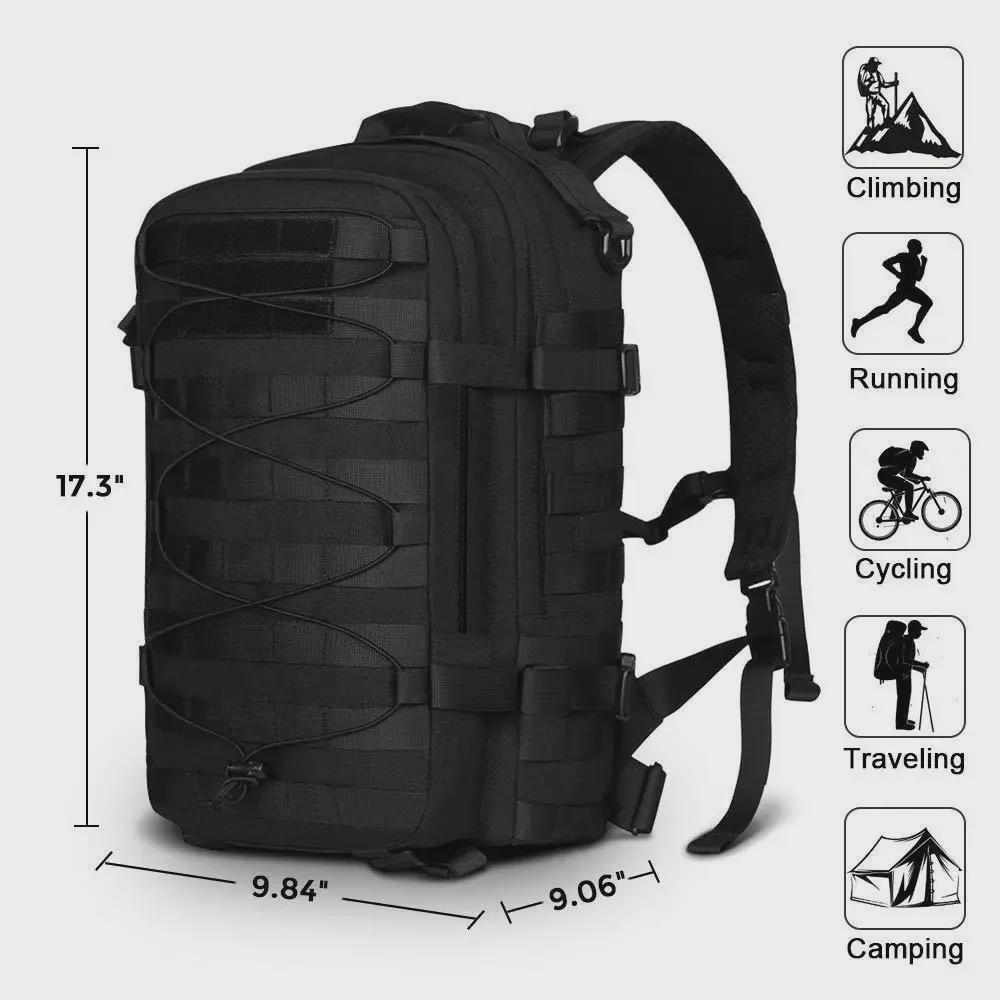 Falcon Tactical Mountaineering Backpack - Large, 3P Assault Gear for Outdoor Sports and Military Enthusiasts.