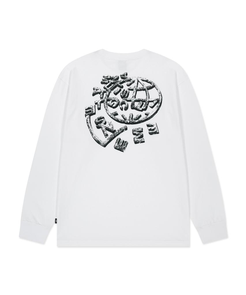 LMC Unbalance Globe Long Slv Tee White
