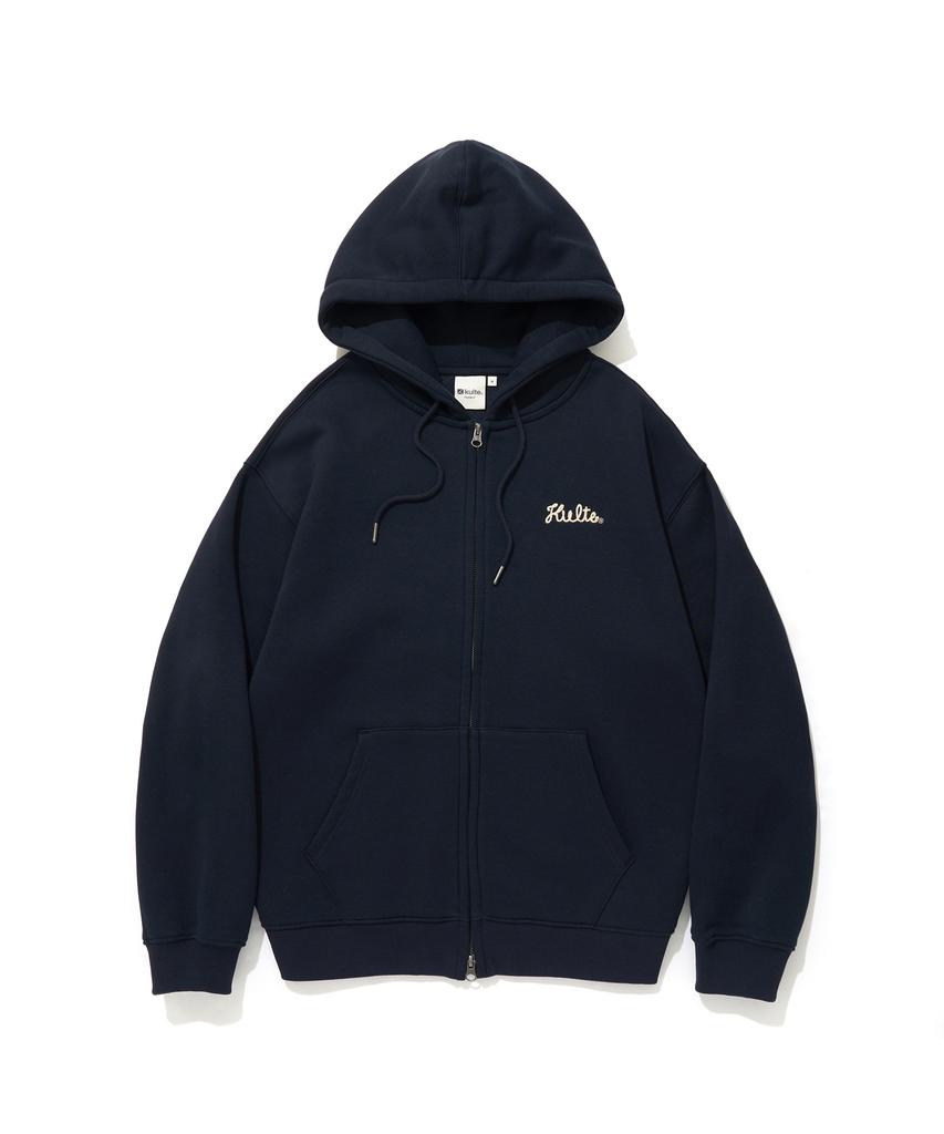Kulte Script Chain Emb Hood Zip-UpD.Navy