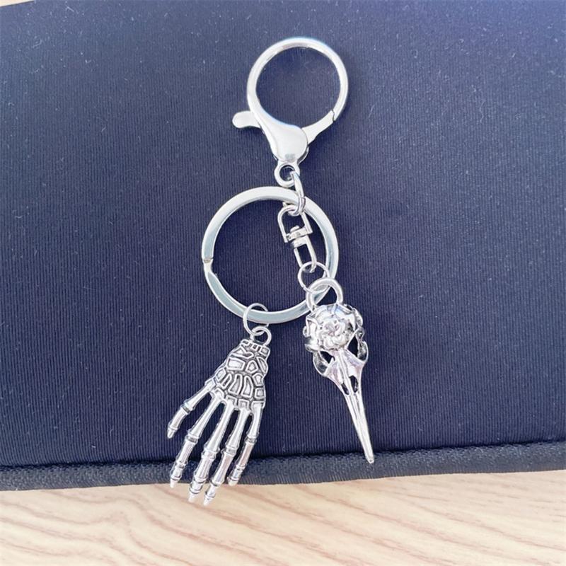 Alloy Bird Head Skull Claw Keychain Key Holder Charm Jewelry Gift Luggage Bag Ornament Car Key Hanging Accessories