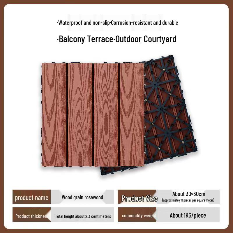 Außen-Holz-Kunststoff-Verbundstoff Terrassenbelag, Selbstverlegend & Korrosionsbeständig für Balkon- & Hofsanierung