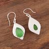 Green Cat's Eye Gemstone 925 Stamped Silver Jewelry Handmade Boho Earrings 1.90" EE-35-46