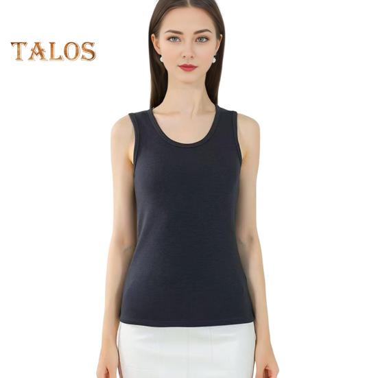 

Зимний женский терможилет, бесшовный, бархатный, с быстрой фиксацией температуры, с круглым вырезом, облегающий, эластичный, без рукавов, внутренняя одежда, майка XL чёрный