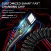 USB Charging Cable Spring Coiled USB To Type C Extension Cord Fast Charging Cable Type C Charge Cable For Tablet Phones Laptop