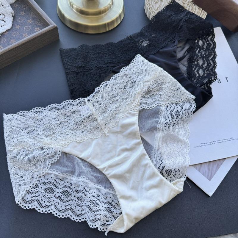 Ladies Spring and Summer Lace Deep V Senior Sense Ice Silk Lace Underwear