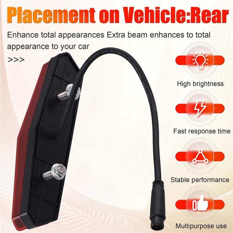 A51K-High-Brightness Brake Tail Light Headlight Safety Warning Accessory For Ouxi V20 Electric Fatbike