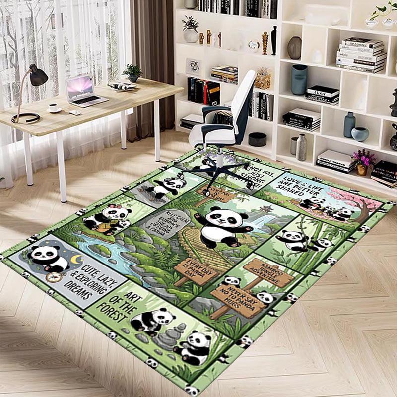 1PC Panda Life Non-Slip Floor Carpet, Office, Family, Bedroom, Studio - Large Area Rug, Vibrant Colors, Longlasting Material-C0471