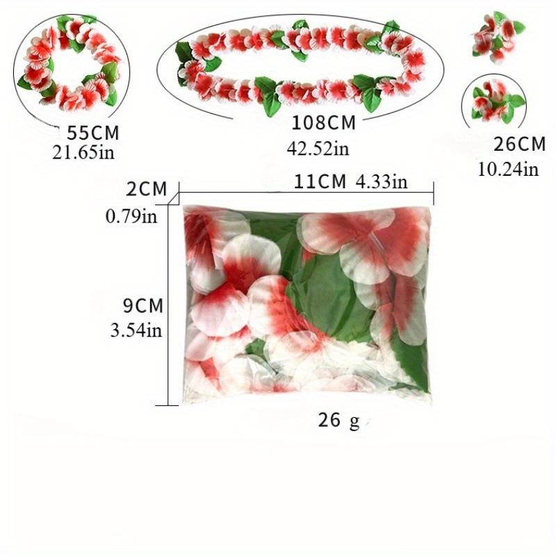 Random Color Flower Wreath Set, Petal Necklace, Headband, Wristband, Holiday Event Clothing, Party, Beach Vacation Decoration