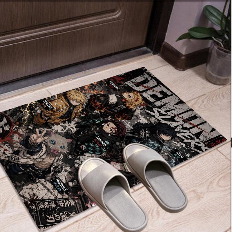 Demon Slayer Pattern Rug, Indoor/Outdoor Mat, for Picnic, Gameroom, Bedroom, Office, Living Room, Home Decor Carpet, Birthday Gift