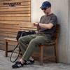 SHANSHAN Men's 100% Linen Breathable Short Sleeve T-Shirt & Shorts Set