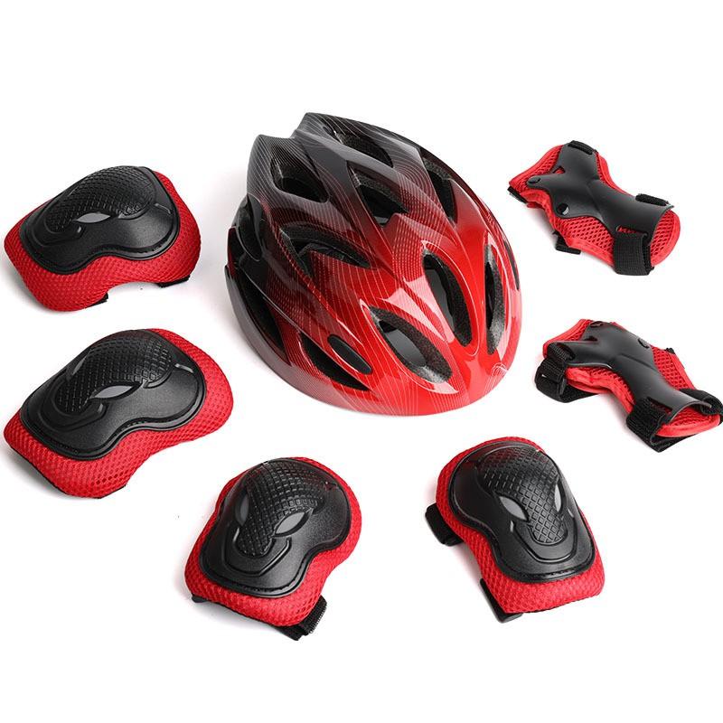 Kids Skateboarding Roller Skating Safety Gear Set With Helmet Knee Elbow Wrist Guards Boys Girls Ages 3-10