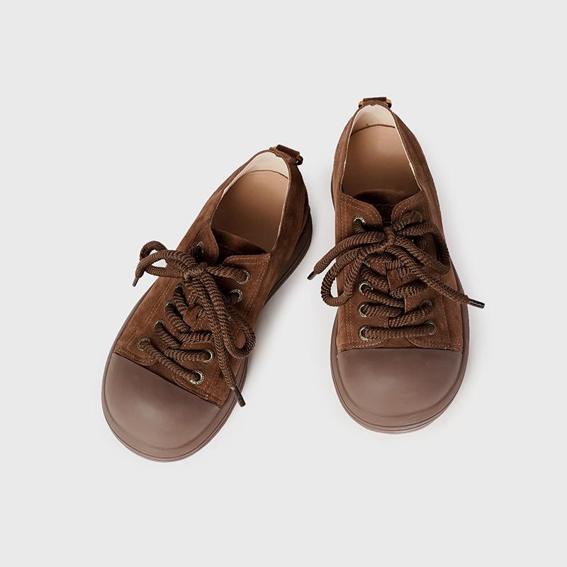 

Фабричные на заказ туфли на платформе с большой головой, нишевые туфли Микки, новинка 2025, уродливые милые нишевые повседневные универсальные женские туфли из анти-велюра 35 коричневый