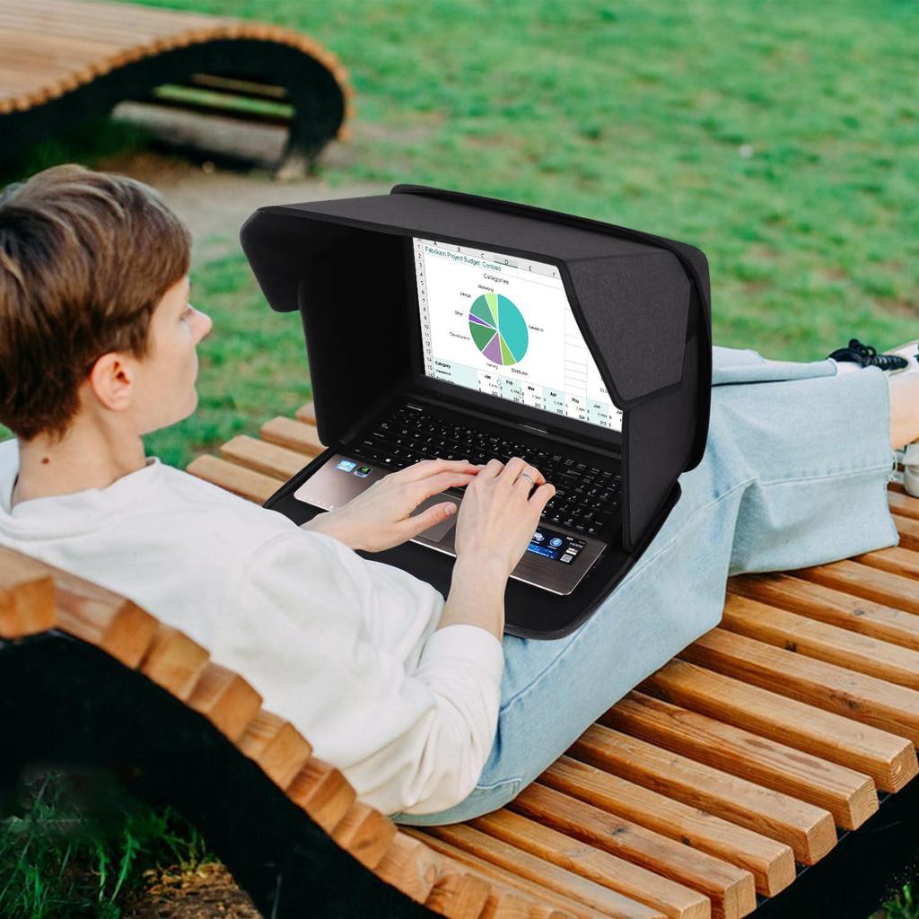 Přenosný skládací kryt proti slunci a pro soukromí na notebook