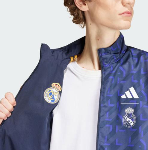 Adidas Real Madrid Anthem Retro Sports Stand Collar Jackets Men's IQ0549