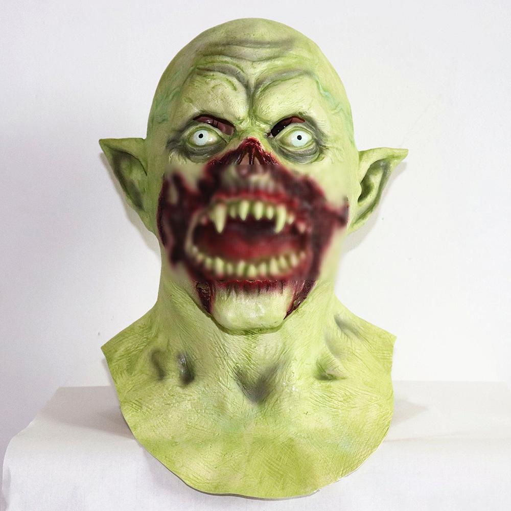 Halloween Latex Vampire Zombie Mask - Scary Rotten Mouth Elf Clown