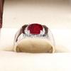 Ruby Oval Cut Gemstone With 925 Sterling Silver Ring For Men's #B540 JL375686393510