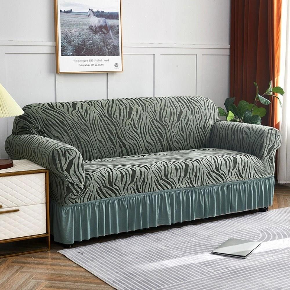 Stretch Fabric Full Cover Sofa Cover Sea Wave Pattern Dustproof Sofa Cover  Home Decoration
