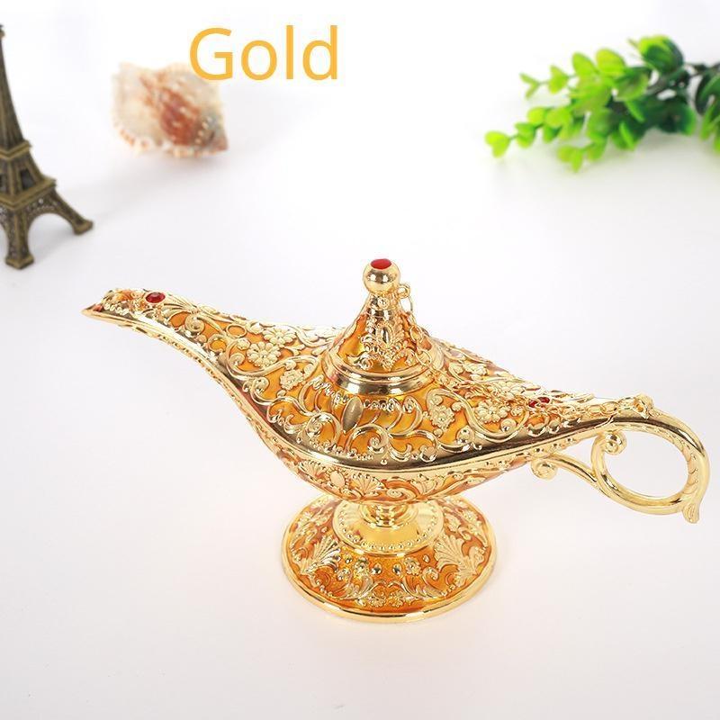 

Лампа Традиционная Сказочная Волшебная Лампа Желания Джинна Ретро Чайник Домашний Декор Аксессуары Ремесла золотой