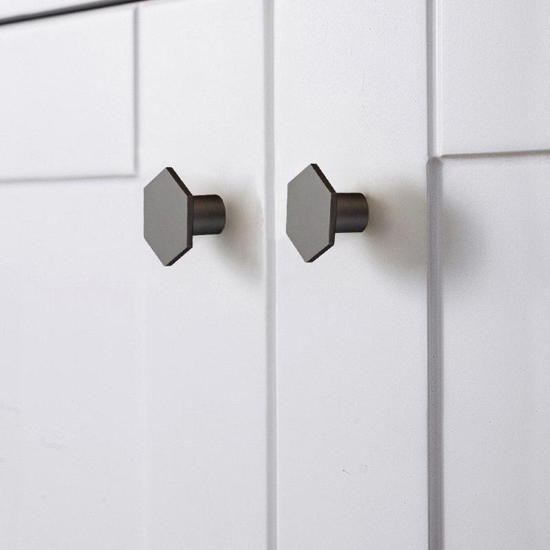 12Pcs/Set Handles Cupboard Hexagon Drawer Pulls Cabinet DIY Kitchen Door Knobs Copper