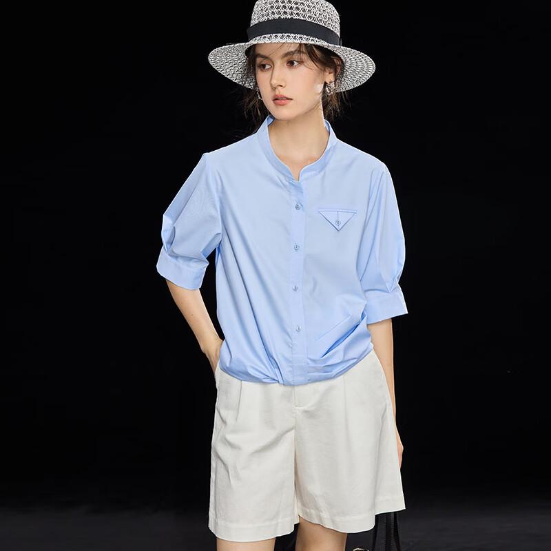 Women's French Style Pleated Modal Blend Blouse