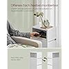 VASAGLE Set di 2 Comodini Stretti con 2 Cassetti, Scomparto Aperto Sinistro o Destro Montaggio Flessibile per Camera da Letto, Soggiorno, Bianco Nuvola