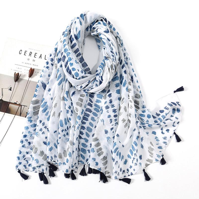 Fashion Luxury Petal Floral Tassel Viscose Shawl Scarf Lady High Quality Wrap Pashmina Stole Bufandas Muslim Hijab 180*90Cm