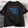 Eat The Rich T-Shirt Unisex Unisex Lustiges Baumwoll-Kurzarm-T-Shirt Streetwear Bedrucktes T-Shirt Lässige Lustige Oberteile Herrenkleidung