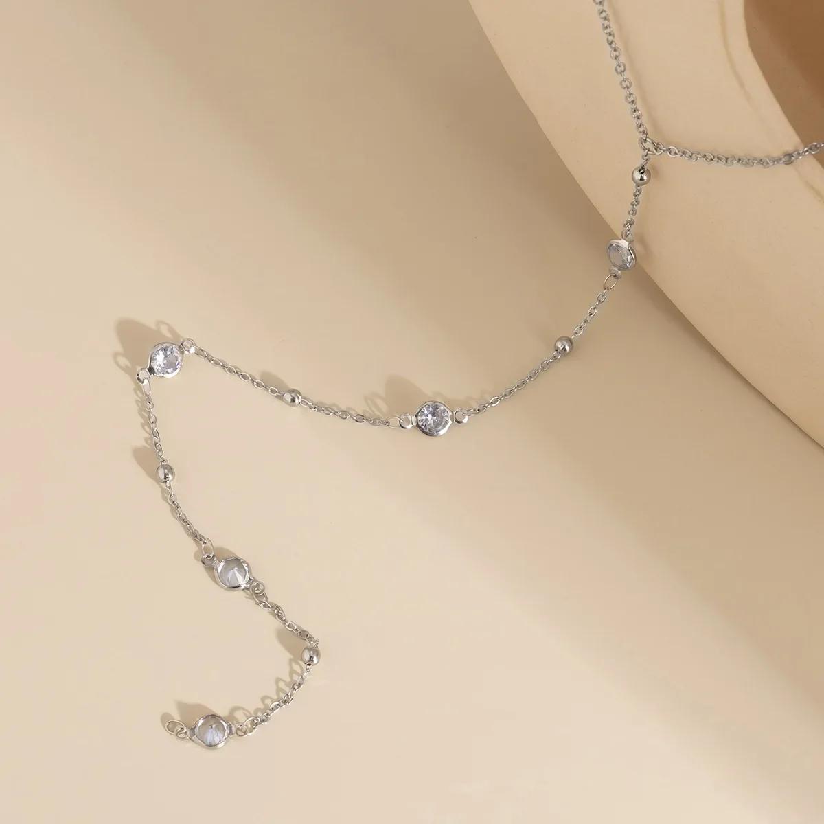 

Sexy Temperament Zircon Long Tassel Pendant Necklace for Women Retro Trendy Pearl Collarbone Chain Jewelry Accessories Gift срібний
