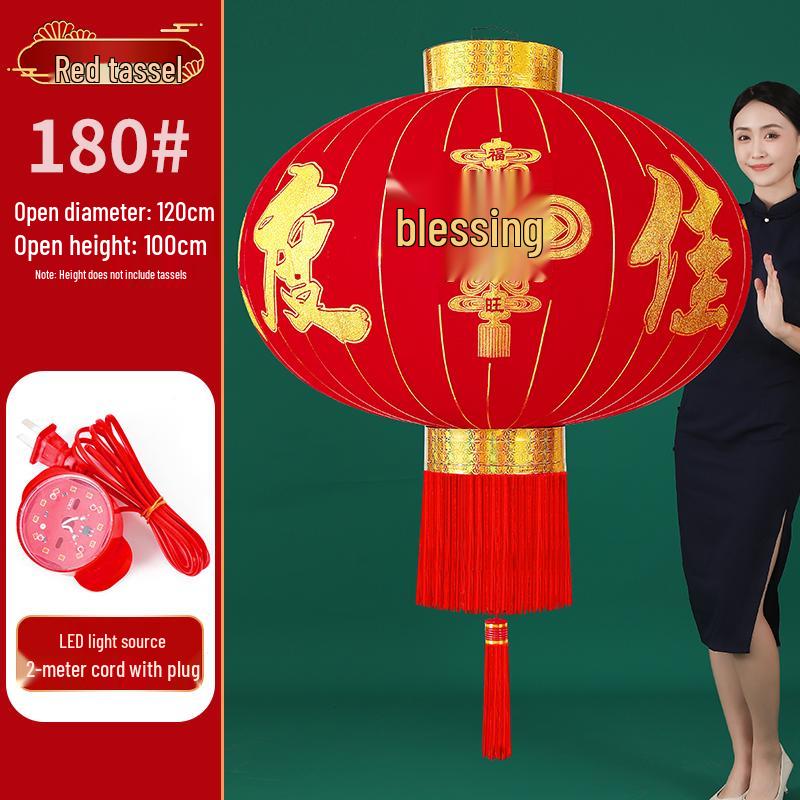 2026 New Style Red Lantern Pair for Main Entrance - Spring Festival Celebration Decor