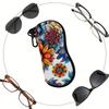 Vibrant Floral Pattern Protective Sunglasses Case, Colorful Botanical Print Eyewear Storage Pouch, Lightweight Zipper Spectacle Holder, Travel Accesso