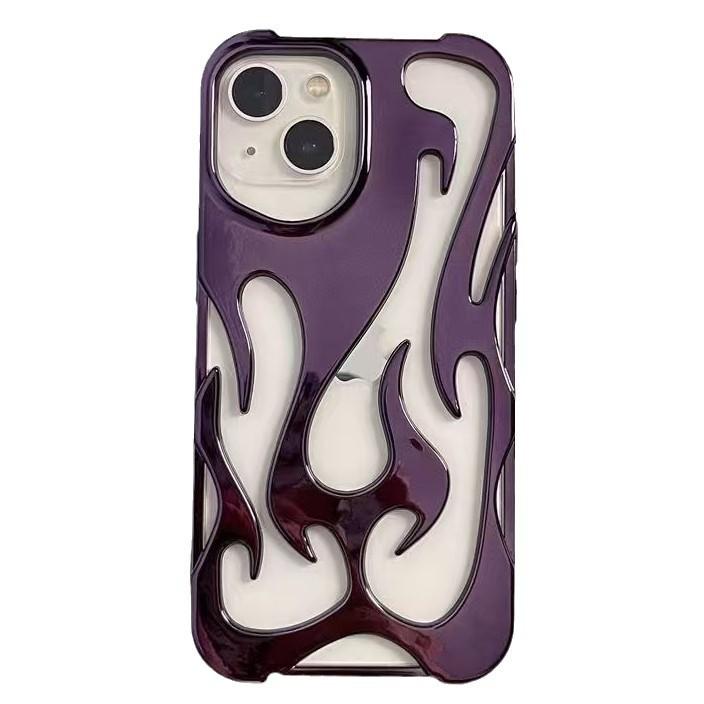 

Подходит для чехла для мобильного телефона iPhone16pro, матовый охлаждающий чехол-накладка с полым узором пламени, защита от падений Apple 16Plus