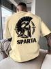 Sparta Warrior Helmet Brush Print on Premium Soft 100 Cotton Unisexs T shirt Perfect for Summer Streetwear and Bold Style