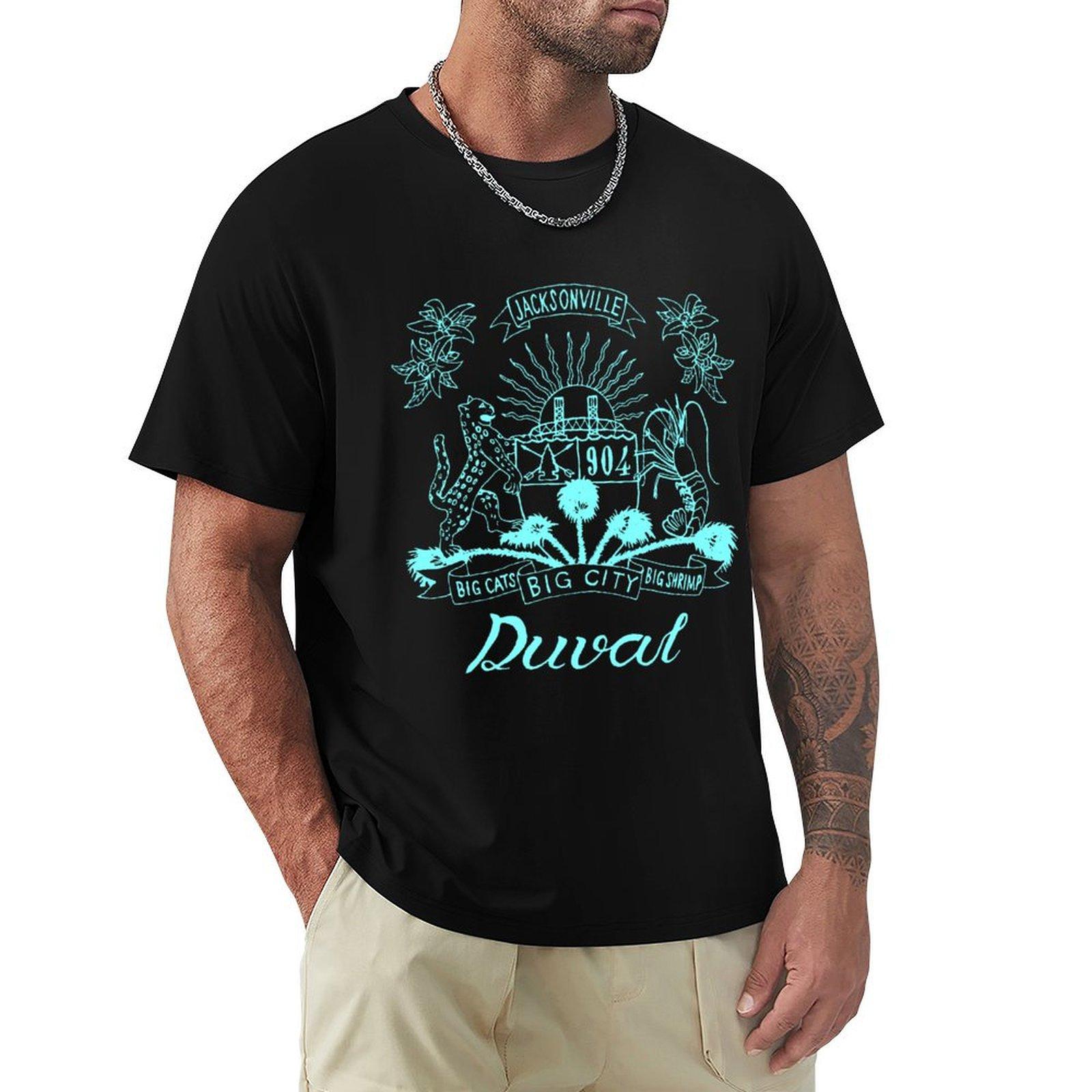 Duval Crest  Teal Lettering on Black TShirt graphics animal prinfor boys quick drying customs mens shirts graphic tee 4XL