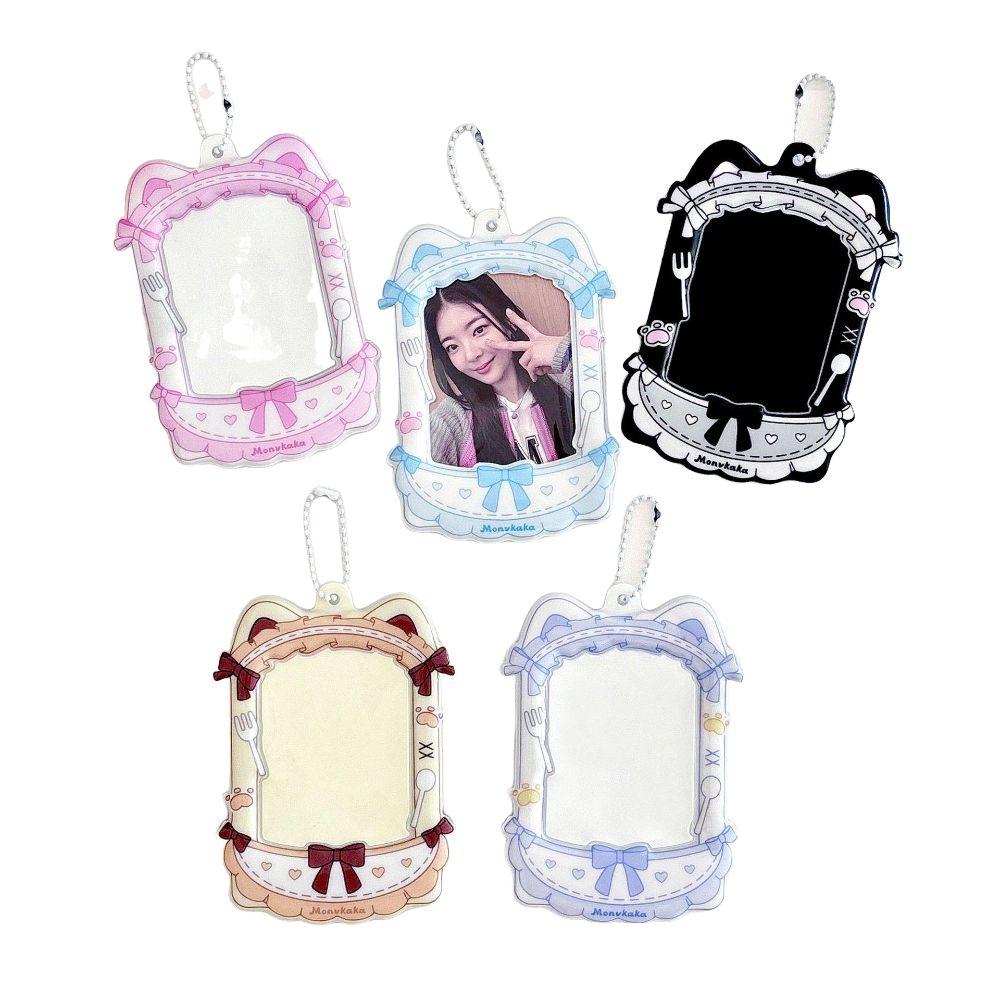 Cute 3 Inch Idol Photocard Holder PVC Kpop Idol Photo Frame with Chain Picture Display Card Holder