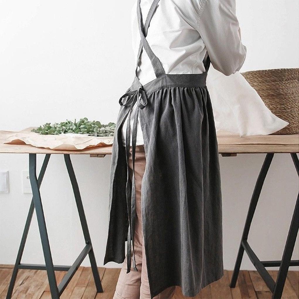 Cotton Linen Aprons Excellent Comfortable To Wear Women Kitchen Cooking Women Kitchen Cooking Aprons