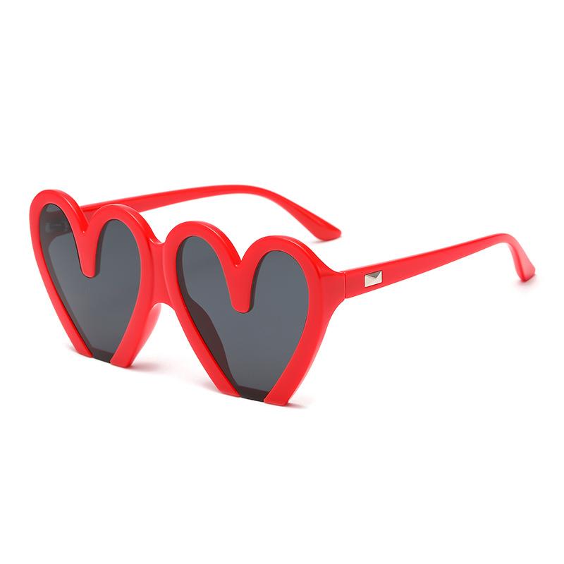 Fashion love sunglasses women's large frame half heart street sunglasses women's wedding sunglasses s